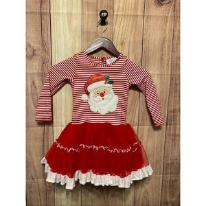 Emily Rose size 5 toddler girl Santa Christmas holiday dress red white tutu
